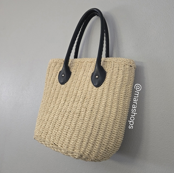 Brooks Brothers Straw Tote Bucket Bag - Picture 3 of 9